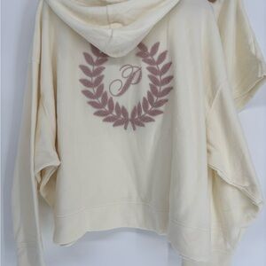 Victorias Secret Pink Matching Set Hooded Sweatshirt with Embroidered Design